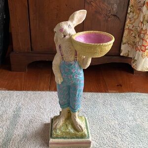 18” Adorable Bunny Vintage Papier-mache or resin figurine. Perfect for Easter.